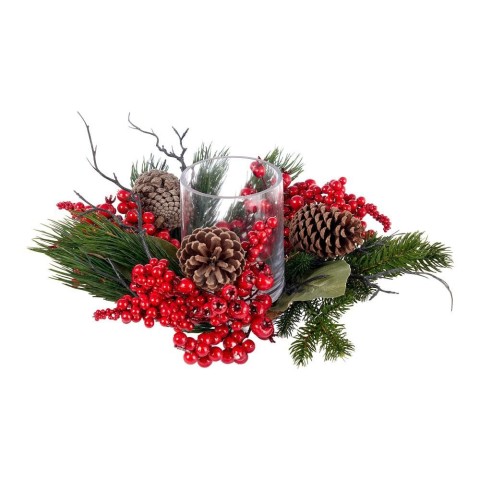 CENTROTAVOLA CON VETRO ADDOBBATO CM.30